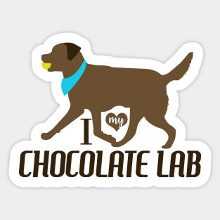 Chocolate Lab Pattern in Blue Chocolate Labs with Hearts Dog Patterns Sticker